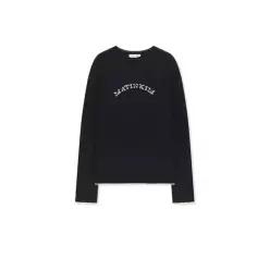 MATIN KIM SLEEVE GRAPHIC SHEER KNIT PULLOVER IN BLACK 7335344 MK269OPO038MBB