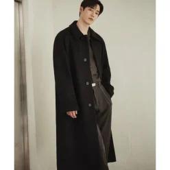 [1월 10일 배송] DRAW FIT [서강준 PICK]프리미어 퓨어 캐시미어 발마칸 코트 [BLACK] DFCT1404BK 219242