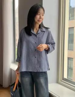 MADE 플레어핏 딥톤 스트라이프 셔츠 (2 color)