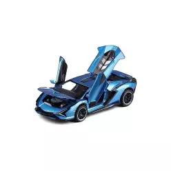 Lambo Toy Car Sian FKP3 . 자동차 모델 조명 및 사운드 풀 백 장난감 만 3 4 5 6세 이상 남아용 (블루) 45