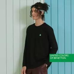 베네통 남성 티셔츠1종 블랙 BNMTLS4O35T