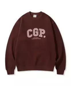 코드그라피 CODEGRAPHY CGP 아치 로고 맨투맨 버건디