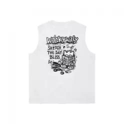 와키윌리 WACKY WILLY 키키 타이포 그래픽 슬리브리스 화이트 WA2602ST36WH 158505