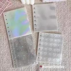 다중 포켓 투명 시트 슬리브 4홀 4링 바인더 포토 앨범 리필 페이지 DIY A4 Kpop 포토카드 파일 보호대