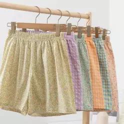 여성반바지잠옷 여성사각팬티 홈웨어반바지 꽃무늬잠옷 여성 파자마 반바지