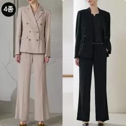 [4종초특가]G.[에디션] 모데나 링클프리 테일러드 새틴 셋업 4pcs (자켓+팬츠+탑블라우스+벨트)
