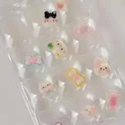 캐릭터 미니 데코 파츠 키보드 키캡 네일아트 DIY 꾸미기 귀여운 소품 데코용 세트