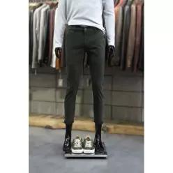 [빠니깔레]워시드카키 슬림스판코튼 빈티지치노팬츠 m-icpt76ka _