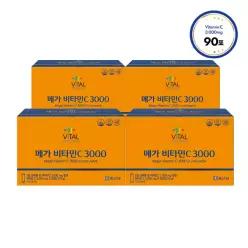 [360포] 종근당 바이탈프로그램 메가 비타민C 3000mg 90포, 4개