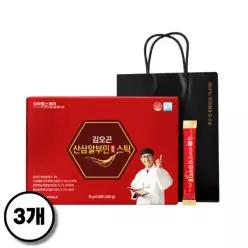 김오곤 산삼 알부민 골드스틱 쇼핑백포함 15gx30포1박스, 3개