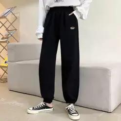 [하프클럽/]여성 트레이닝 조거 바지 무지개 자수 헬스