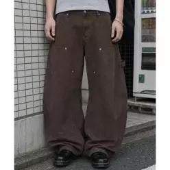 어널러코드 커브드 카펜터 데님팬츠 브라운
