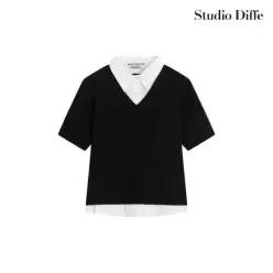 스튜디오디페 셔츠 블록 니트 [런칭 가격 59,900원]