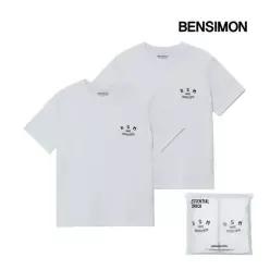 벤시몽 에센셜 반팔 라운드 티셔츠 2팩 BSPPTS541WW 399386