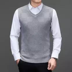 남성 브이넥 니트 조끼 봄가을 캐주얼 베스트