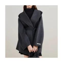 바바라옷장 240012 - 후드 핸드메이드 하프울코트 울100% 브랜드공정 겨울코트 반코트 여성겨울코트 핸드메