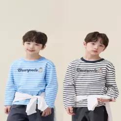 26SS 달이 자수 스트라이프 긴소매 티셔츠 (1103579)
