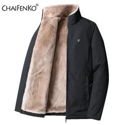 CHAIFENKO 남자 2025 겨울 Windproof 따뜻한 두꺼운 양털 재킷 패션 캐주얼 코트 가을 브랜드 Outwear 야외