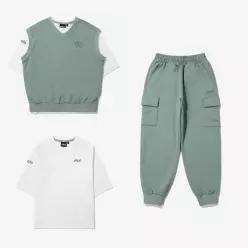 [하프클럽/휠라]휠라 키즈 남아 3PCS 5부티셔츠 조끼 조거팬츠 상하세트 FK2FSG
