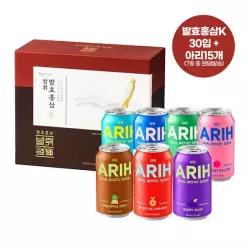발휘 발효홍삼K (50ml x 30병)+아리 소다 15개 (맛 랜덤 355ml x 15개)