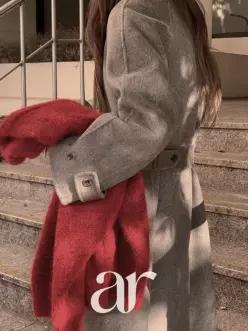 울함유 (MADE/첫눈날입고싶은코트1위/브랜드공정) 모네아 헤링본 벨티드 핸드메이드 롱 코트 ct1677