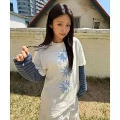 [매장정품] 트래블 TRAVEL 트리플 플라워 피그먼트 반팔티 크림 TRTXSURS163UI4 2172102