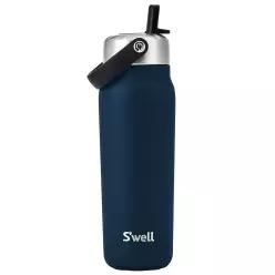 S'well Recycled Stainless Steel Explorer with Flip Straw Lid, 24oz, Azurite, Triple Layered Vacuum I