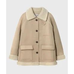 [국내정품] [12월 19일 배송] 키뮤어 무스탕 퍼 자켓 (우먼) 하프코트_베이지 234685