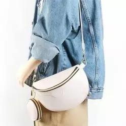 [라일리] Rly 여성 크로스 라운드 반달 파우치 지퍼 데일리