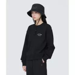 어패럴 SNOW PEAK APPAREL 여성 레터링 세미 크롭 맨투맨 (S FHT63) Black 4322687 S FHT63