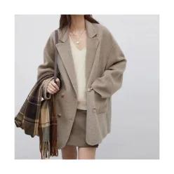 보이핏 모던 하프 더블 울코트 브랜드공정 고퀄리티 핸드메이드코트 여성오버핏코트 여성겨울코트1031254