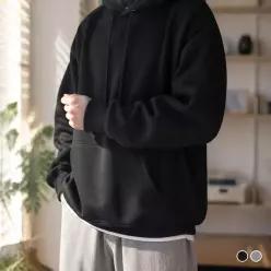 남자 남성 블랙 데일리 기모안감 커플 티셔츠 그레이 티 상의 기본 빅사이즈 의류 옷 성인 3772651