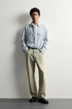 ZARA 레귤러핏 웨스턴 데님 셔츠 - 스트라이프 6987/370/105