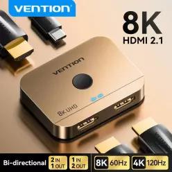 모니터분배기 선택기 셀렉터 스위치 벤티언 HDMI 21 스위처 8K60Hz 4K120Hz 노트북 PC PS5 모니터 Xbox TV