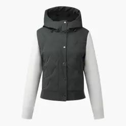 데상트골프패딩 GQC DP41WFKOO8-GKHG 여성 튜브패딩 니트 하이브리드 Grayish Khaki