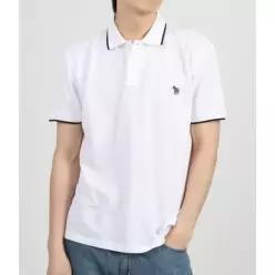 PAUL SMITH 레귤러 핏 배색 티핑 칼라 디테일 피케 폴로 티셔츠 M2R 151LZ K21580 01 4214001