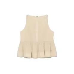 GLOWNY G RUFFLED BUTTON BLOUSE BEIGE 437253