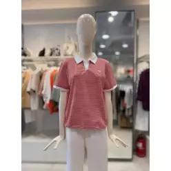 크로커다일레이디 스트라이프 카라넥 스트링 티셔츠 CLFMTS211_DG 854790