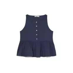 GLOWNY G RUFFLED BUTTON BLOUSE DEEP NAVY 437254