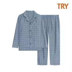 [TRY]트라이 남성용 순면 주자직 60수 파자마 상하세트_P437536218