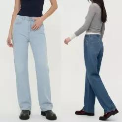 [하프클럽/]데일리 여자 베이직 캐주얼 데일리 와이드 데님 팬츠 포인트