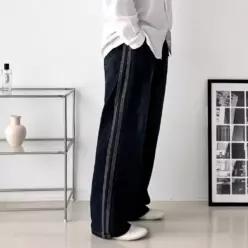 [하프클럽/]데일리 여성 스트릿패션 카고 포켓 워싱 밴딩 데님 팬츠 미니멀