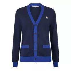 Maison Kitsune 메종 키츠네 여우 패치 정규 카디건 - 블루 7832628