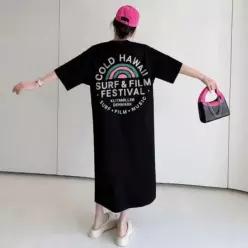 [라일리여성의류] Rly 파자마 원피스 홈웨어 오버핏 하와이 백프린팅