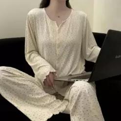 [라일리여성언더웨어] Rly 파자마 세트 여성 긴팔 긴바지 홈웨어 잠옷