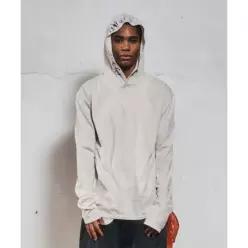더바이닐하우스 THEVINYLHOUSE LETTERING SLUB HOODIE LS TEE CREAM