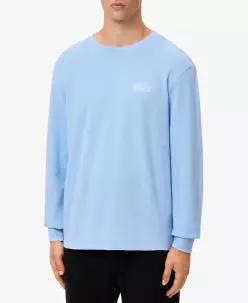라코스테 맨즈 Exclusive Crocodile Waffle-Knit Thermal 셔츠 - 스카이 블루 23025461 892101