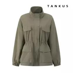 탱커스 하이넥 집업 스트링 하프 야상 자켓 TY1JK013L0 1442151