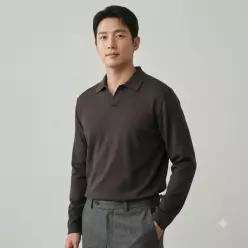 MINDBRIDGE 슬릿넥 카라 티셔츠 - 2color MYTS2103