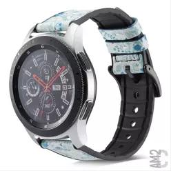 갤럭시워치4클래식 46mm 실리콘레더 심플 스티치 가죽 스마트워치 스트랩 밴
